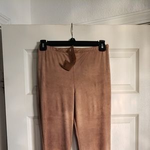 Black Bead Soft Suede Flare Pants NWT